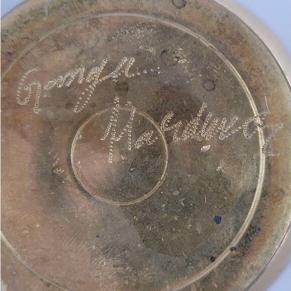 Vintage Brass Sign Engraved Indian Lassi Cup Pair Ornate Boho Collectible‎ Decor - Picture 6 of 11